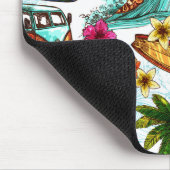 Cool surf beach pattern マウスパッド (コーナー)