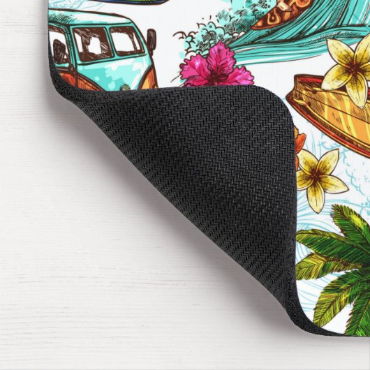 Cool surf beach pattern マウスパッド (コーナー)