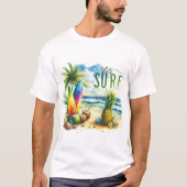 Cool surfing lovers word art tシャツ (正面)