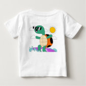 Cool Surfing Turtle with Sunglasses ベビーTシャツ (裏面)