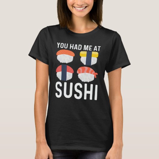 Cool Sushi For Men Women Japanese Sashimi Seafood  Tシャツ (正面)