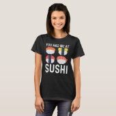 Cool Sushi For Men Women Japanese Sashimi Seafood  Tシャツ (正面フル)