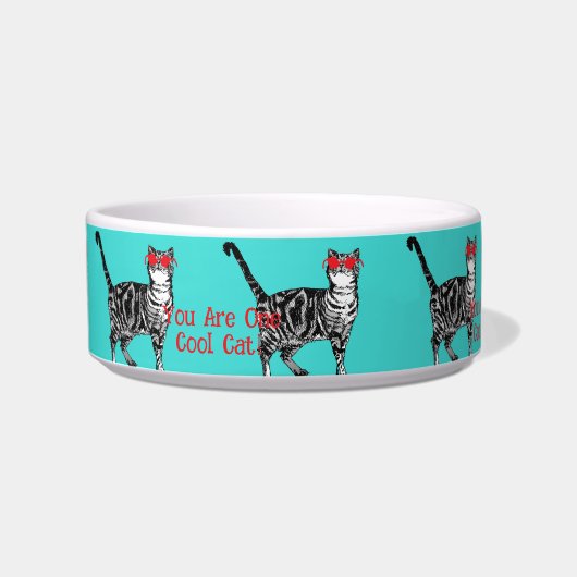 Cool Tabby Cat You Are One Cool Cat Cats Bowl ボウル (正面)
