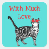 Cool Tabby Cat You Are One Cool Cat Cats Love スクエアシール (正面)