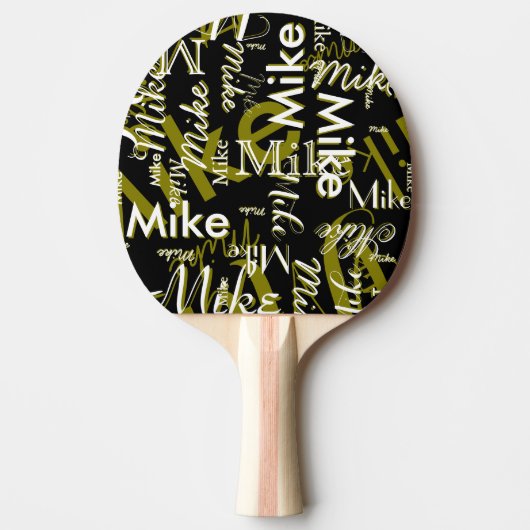 Cool Table-Tennis-Paddle with Name black 卓球ラケット (正面)