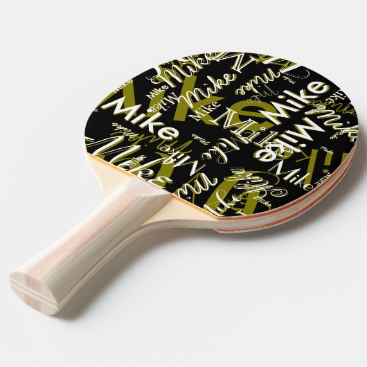 Cool Table-Tennis-Paddle with Name black 卓球ラケット (正面アングル)