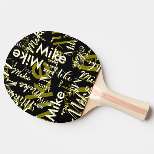 Cool Table-Tennis-Paddle with Name black 卓球ラケット (横)