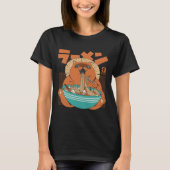 Cool Tanuki Eating Ramen Tシャツ (正面)