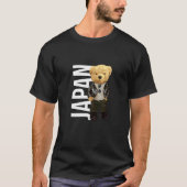 Cool Teddy Bear in Japan Style Illustration Graphi Tシャツ (正面)