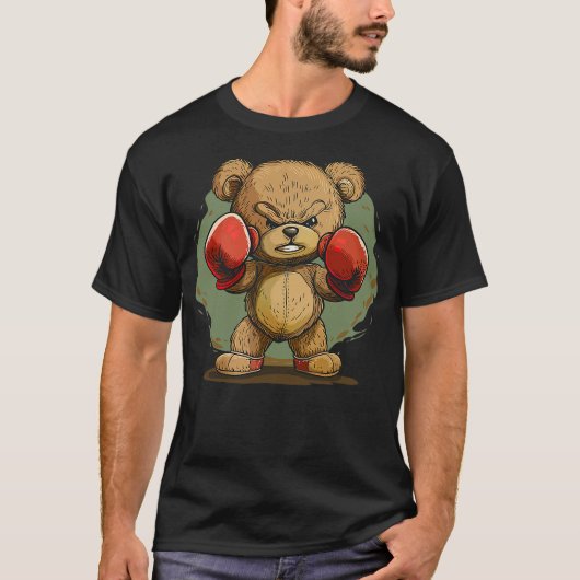 Cool Teddy bear with boxing gloves outfit Tシャツ (正面)
