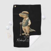 Cool Tee-Rex Golfer Dinosaur Signature Name ゴルフタオル (インサイチュ)