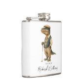 Cool Tee-Rex Golfer Dinosaur Signature Name フラスク (右)