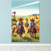 Cool Texas キャンバスプリント (インサイチュ (ウッドフロア))