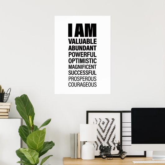 Cool Text Graphic Success Affirmation Word TextArt ポスター (ホームオフィス)