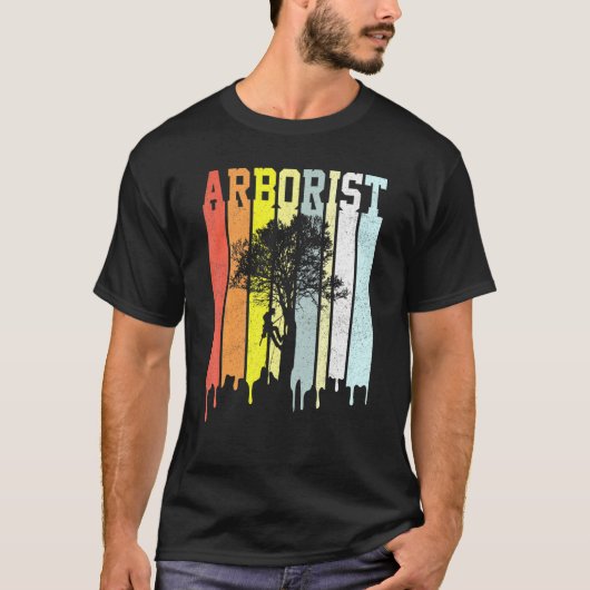 Cool Text Strips Vintage Retro Arborist Tシャツ (正面)