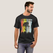 Cool Text Strips Vintage Retro Arborist Tシャツ (正面フル)