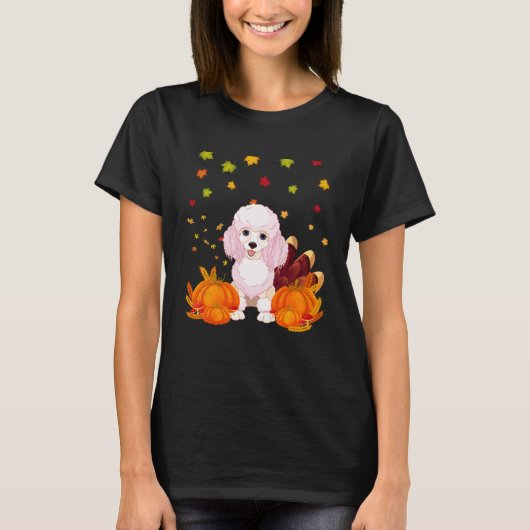 Cool Thanksgiving Poodle Turkey Costume Fall Autum Tシャツ (正面)