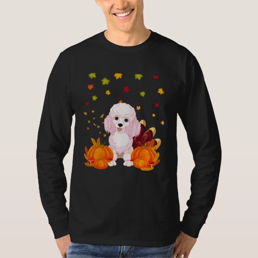 Cool Thanksgiving Poodle Turkey Costume Fall Autum Tシャツ (正面)