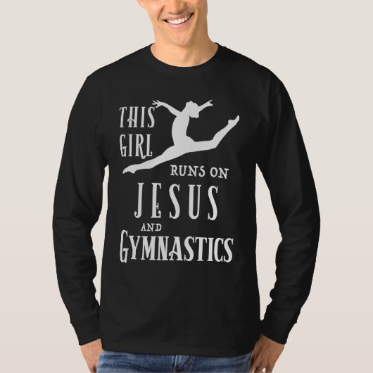 Cool This Girl Runs On Jesus And Gymnastics Tシャツ (正面)