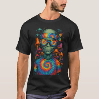 Cool Tie Dye Alien Hippie Retro Mushrooms Ufo Rave Tシャツ