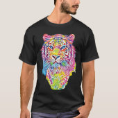 Cool tiger in rainbow colors tシャツ (正面)