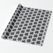 Cool tiled black Gothic roses pattern  ラッピングペーパー (アンロールド)