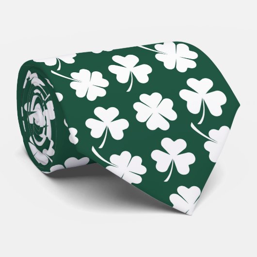 Cool tiled four leaf clovers shamrocks pattern  ネクタイ (ロール)