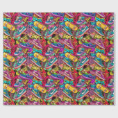 Cool tiled pattern comic graffiti teen  ラッピングペーパー (フラット)