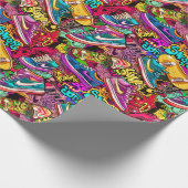 Cool tiled pattern comic graffiti teen  ラッピングペーパー (角)