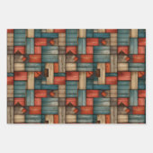 Cool tiled retro Western pattern ラッピングペーパーシート (正面)