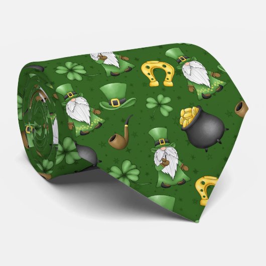 Cool tiled Saint Patrick's Day pattern leprechaun  ネクタイ (ロール)