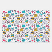 Cool tiled School pattern  ラッピングペーパーシート (正面3)