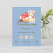 Cool Tone Thanksgiving Invitation | Dinner Party  招待状 (スタンド正面)