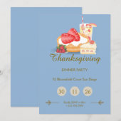 Cool Tone Thanksgiving Invitation | Dinner Party  招待状 (正面/裏面)