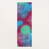 Cool Tones Abstract Oil Paint Gradient Leggings ヨガマット (裏面)