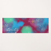 Cool Tones Abstract Oil Paint Gradient Leggings ヨガマット (正面(横))