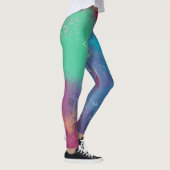 Cool Tones Abstract Oil Paint Gradient Leggings レギンス (右)