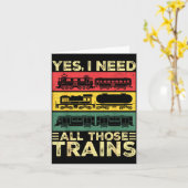 Cool Train Model Funny Train Railroad  カード (黄色い花)