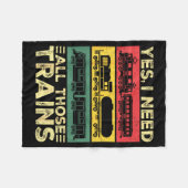 Cool Train Model Funny Train Railroad  フリースブランケット (正面(横))