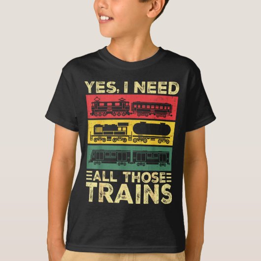 Cool Train Model Funny Train Railroad  Tシャツ (正面)