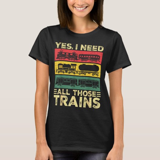 Cool Train Model Funny Train Railroad  Tシャツ (正面)