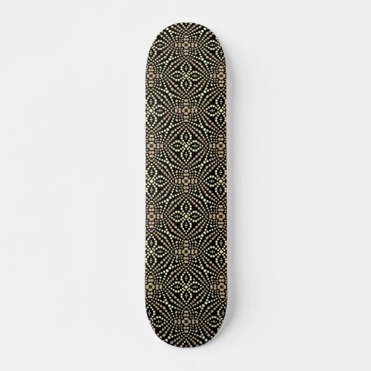 Cool Trendy Black & White Dot Art Skateboard スケートボード (正面)