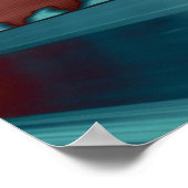 Cool, trendy futuristic artwork in red and blue ポスター (角)