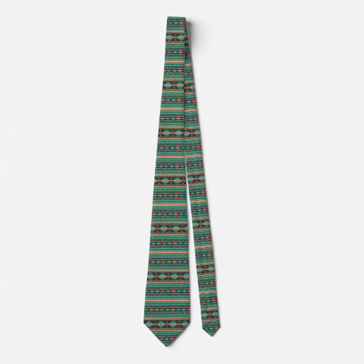 Cool tribal ethnic geometric pattern ネクタイ (正面)