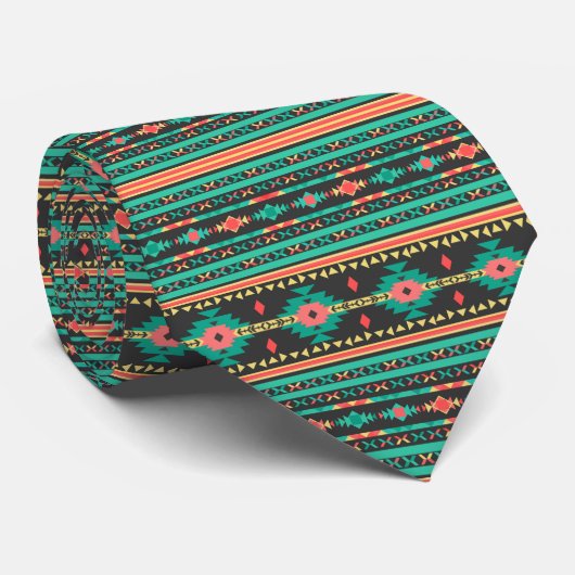 Cool tribal ethnic geometric pattern ネクタイ (ロール)