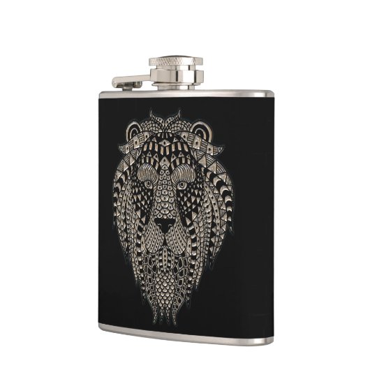 Cool Tribal Metallic Lion Head フラスク (左)
