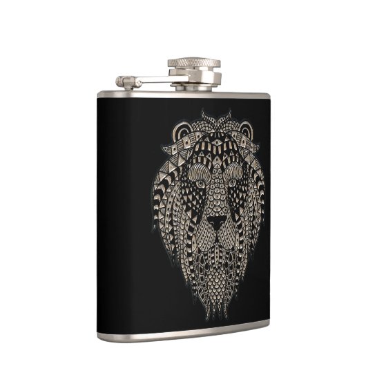 Cool Tribal Metallic Lion Head フラスク (右)