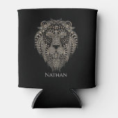 Cool Tribal Metallic Lion Head Personalised 缶クーラー (正面)