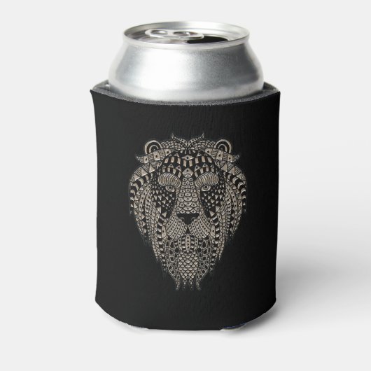 Cool Tribal Metallic Lion Head Personalised 缶クーラー (缶裏面)