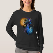 Cool Triceratops Dino Astronaut in Space for Chris Tシャツ (正面)